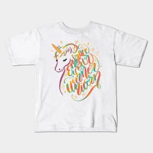 Embrace Your Inner Unicorn Unique Colorful Hand Lettering Design Kids T-Shirt